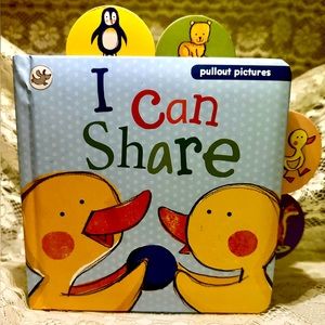 📚LITTLE LEARNERS📚 “I CAN SHARE” PULLOUT PICTURES PUFF CARDBOARD ANIMALS BOOK